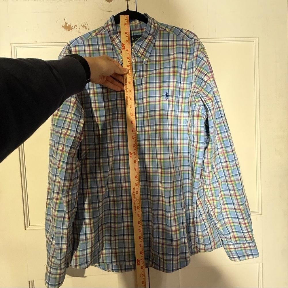 Polo Ralph Lauren Pastel Plaid Button Down Shirt Size Large Multicolor Preppy - Picture 5 of 10